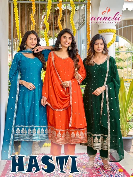 Hasti By Aanchi Vichitra Silk Embroidery Anarkali Suit
